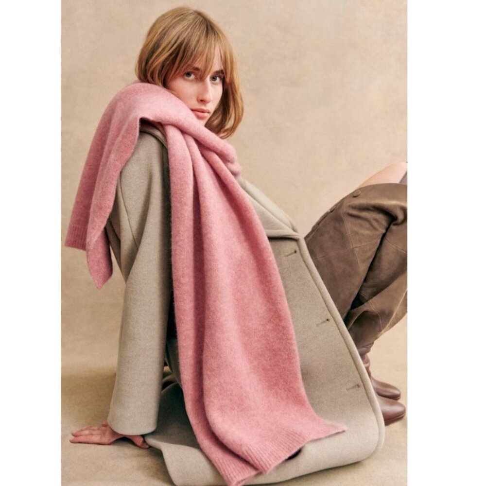 NWOT Sezane Marianne Baby Alpaca Camel Scarf Plush Fuzzy FIRM - Picture 15 of 16